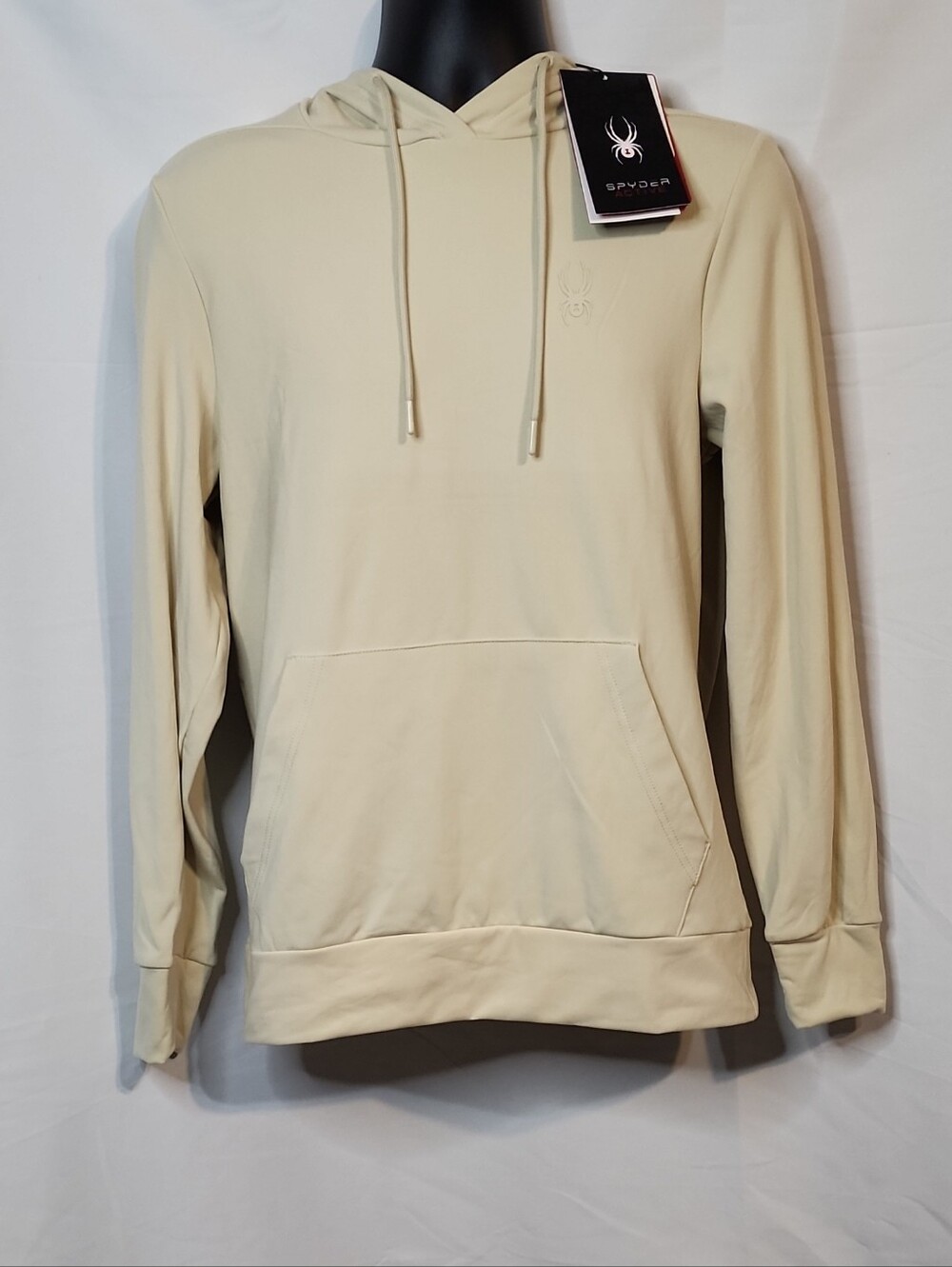 Spyder Men's Small Cream Warming Tech Fleece Quick Drying Hoodie New With Tags